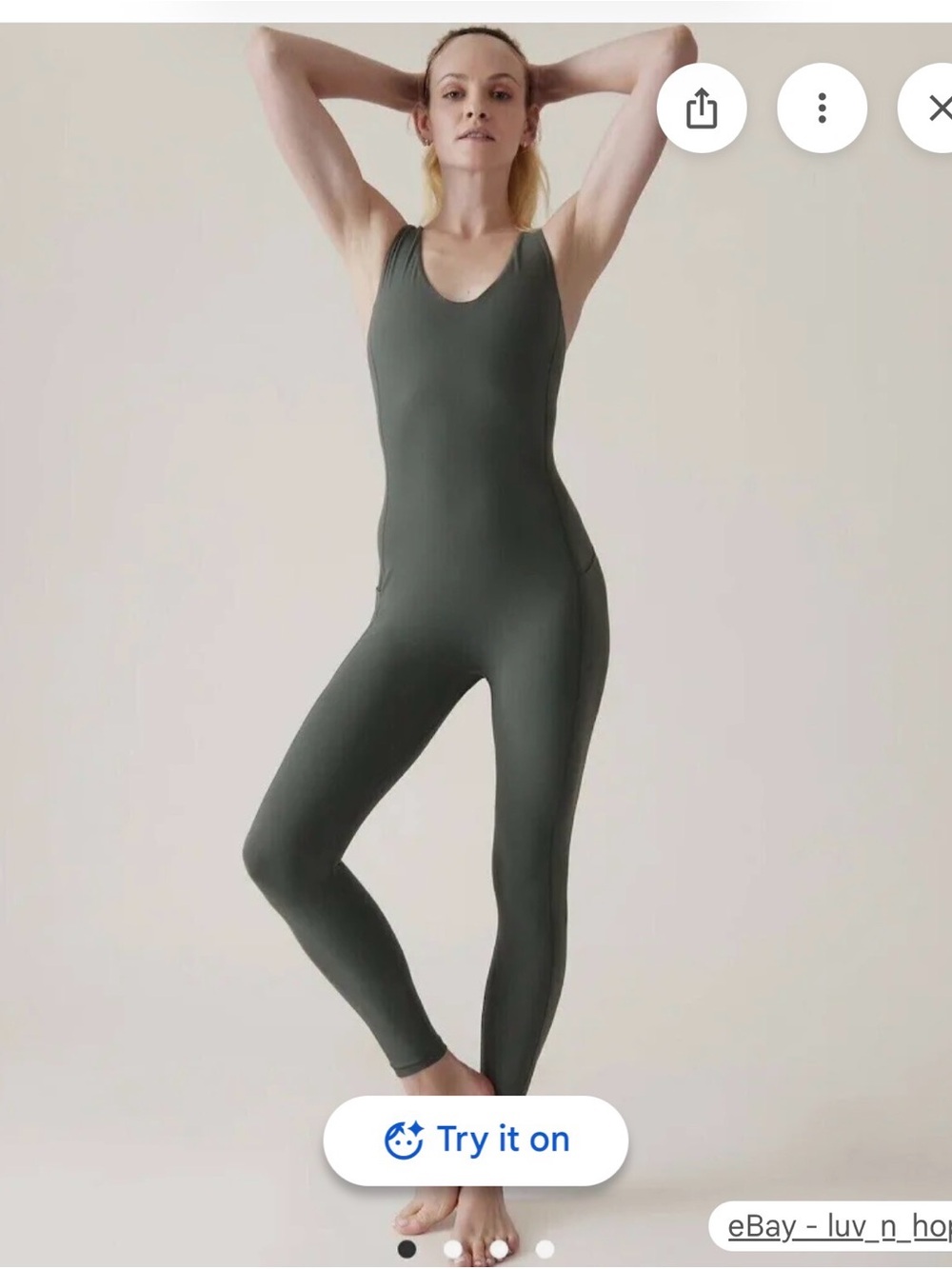 Athleta Sleek Olive Green One-Piece Jumpsuit